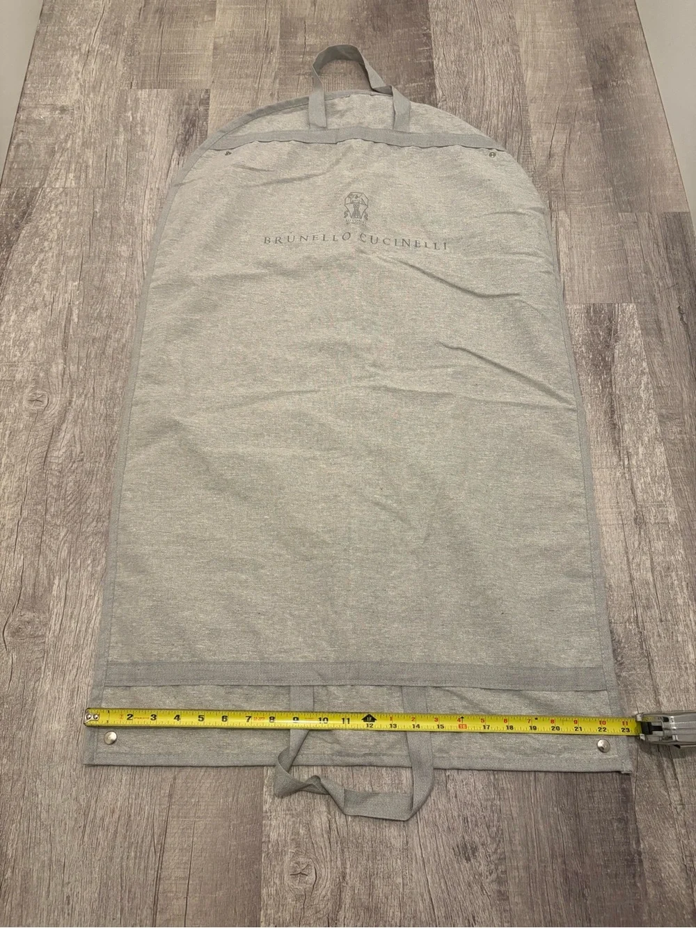 Brunello Cucinelli Gray Garment Bag Suit Carrier Travel Cover Logo Zipper